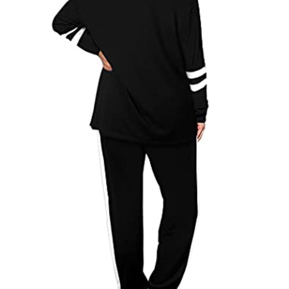 Classic Crewneck Sweatsuit Set Y2K Chic Loungewear Pullover Tops Joggers - Picture 10 of 14